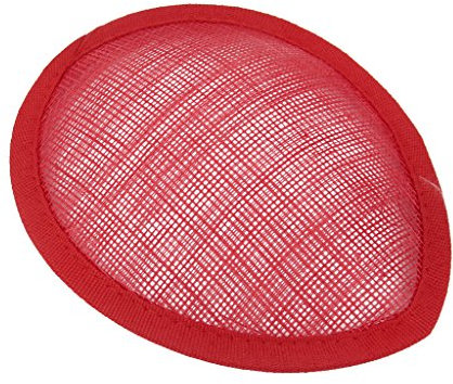 Tiuimk Handgefertigter roter Sinamay ovaler Hutfuß für Millinerie, Fascinator und Kopfschmuck