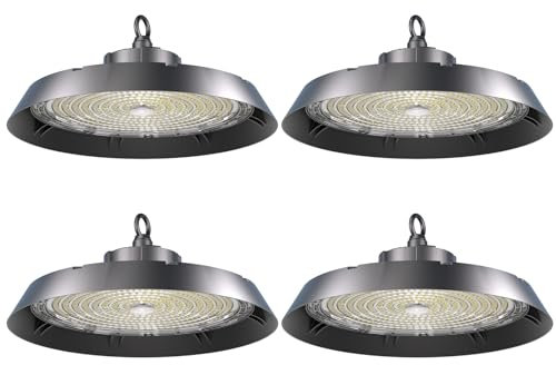 Modlicht 4pcs Hallenbeleuchtung LED 150W 170lm/w | 5000K Tageslicht Kaltweiß | Kein Flimmern 90°Abstrahlwinkel | Highbay IP65 UFO Hallenstrahler Industrielampe für Lager/Werkstatt/Garage/Baustelle