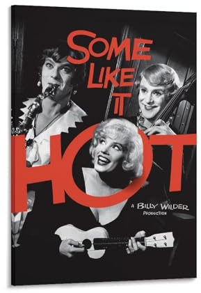 LIANGSHUANG 1950er Jahre Screwball Comedy Films Some Like It Hot Poster Poster Wandkunst Malerei Leinwand Drucke Dekor Poster Kunstwerke 30 x 45 cm