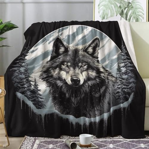 ZDABAOEC Kuscheldecke Flauschig Wolf Decke, Fleecedecke 220x240, Sofadecke & Couchdecke, Weiche Kuschelige Wohndecke Blanket, XXL Groß Decken für Sofa Couch