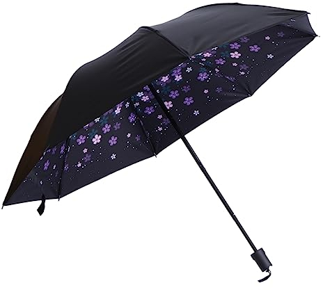PACKOVE Sunshade Umbrella Fashion Uv Protection Folding Outdoor Lightweight Parasol Purple