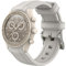 Armband für Omega x Swatch MoonSwatch 20mm, weiche Silikon Omega X Swatch Moonswatch Speedmaster Ersatzband ohne Lücken, gebogenes Moonswatch Swatch Armband für Männer Frauen (Khaki weiße Linie)