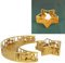 Dekaim Plato decorativo con forma de luna y estrella, platos decorativos para cena, bandeja para servir postres de frutas, color dorado