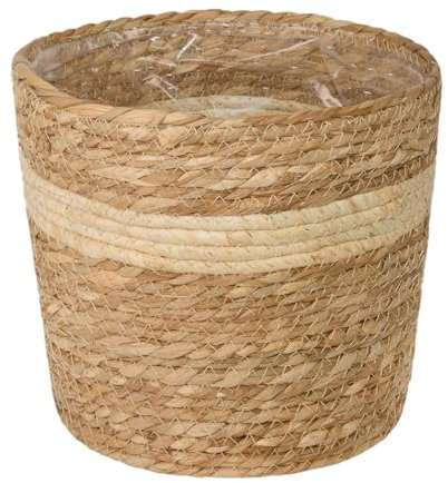 Wickerfield Natural Seagrass Basket for Indoor Plant Decorayion Garden Planter with Waterproof Liner (Small)