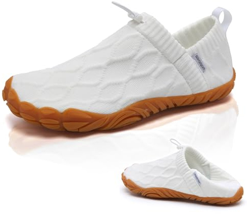 WateLves Barefoot Water Shoes Women Men Minimalist Comfortable Walking Shoes Beach Outdoor Running Sneakers White, EU 37