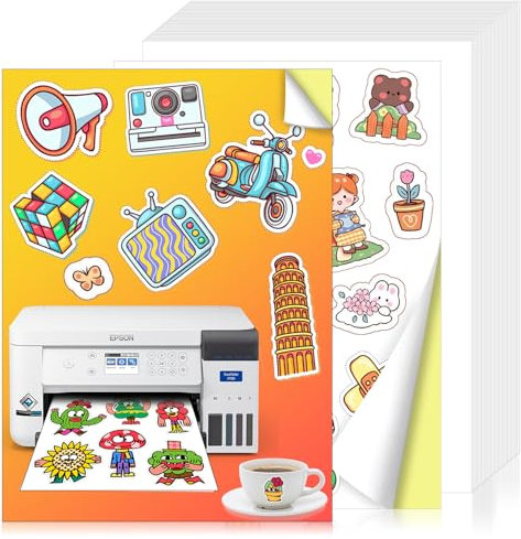 Sticker Papier zum Bedrucken A4 95Stk Etiketten Selbstklebend Etikettenpapier Bedruckbar Stickerpapier Aufkleber Papier Kompatibel mit Inkjet & Laser Drucker Mattweiß (1 pro Blatt/ 95 Blatt)