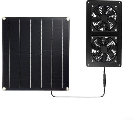 Hasaller Mini ventilateur à énergie solaire 20 W pour animal domestique, ventilateur d'extraction à énergie solaire, panneau solaire, mini ventilateur pour maison, grenier, serre, animal domestique,