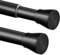 Tringle à rideau de douche extensible sans perçage antirouille pour armoire, salle de bain, projets de bricolage (115 à 205 cm, noir)