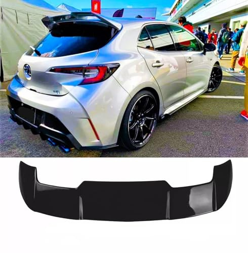 For Auto Perfectionists UK Rear Roof Hatchback Spoiler Compatible With Toyota Corolla E210 E21 2018+ Vortex V Style ABS Gloss Black