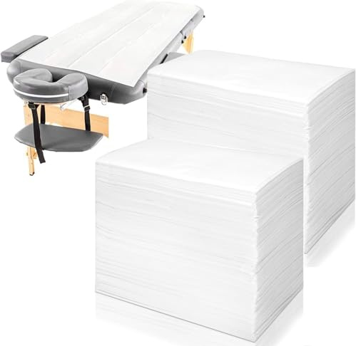 Yelid 200 Stück Einweg Spannlaken für Massageliegen, Einweg Bettlaken Einweg Massagetisch Bettlaken für SPA Massagetisch Hotels Vliesstoff 80 x 180cm Weiß