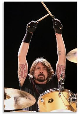 YUYUMEGDE Dave Grohl Foo Fighters Poster Dekorative Malerei Leinwand Wandkunst Wohnzimmer Poster Schlafzimmer Malerei,Wandkunst Bilddruck Moderne Familienzimmer Dekor 12x18inch(30x45cm)