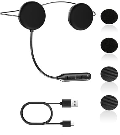 Oreillette Bluetooth pour Casque Moto, Casques Bluetooth Moto bt5.3, Autonomie de 16 Heures, Appel Mains Libre, Microphone de Contrôle D'appel, Fonction de Réduction du Bruit, pour Casque