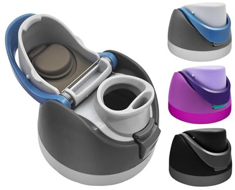 Replacement Cap for Owala Freesip，One Button Top Lid Compatible with Owala Water Bottles 16oz 24oz 32oz 40oz, BPA-Free, Leakproof, Dishwasher Safe Accessory (Grayish Blue)