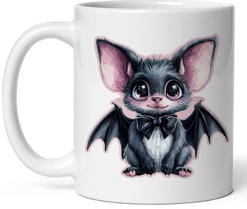 Design Personalisierte Tasse Fledermaus Persönlich Milchbecher 330ML für Weihnachten,Glühweintrinken,Jubiläumsgeschenk,Frauengeschenk
