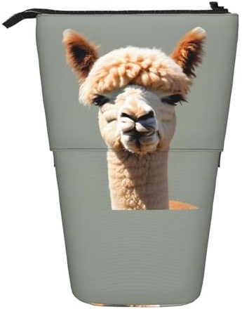 Alpaca Avatar Erweiterbare Stifte-Tasche mit Standfunktion, Multi-Design Oxford-Gewebe, verstellbare Höhe, Mehrzweck-Kosmetiktasche