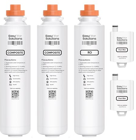 EasyFilter Filtersatz passt für Aqua Global Wasserbar (2018-2024) | Composite, RO-Membran & Antibakterieller Hygienenachfilter | Für Mini/Flexible Touch (2x Composite + RO + 2x Hygienenachfilter)