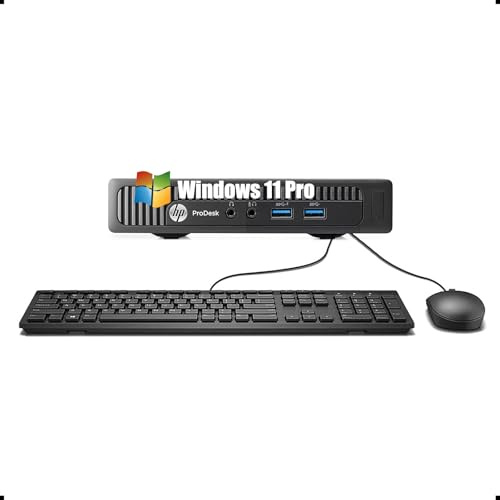 HP ProDesk 600 G1 Mini Desktop Computer PC, Intel Pentium G3260, 8 GB RAM, 256 GB SSD, tastiera US QWERTY WiFi, Bluetooth, Windows 11 Pro (ricondizionato)