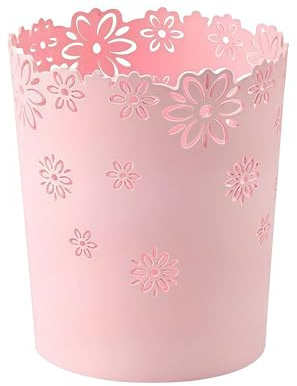 QINGFENGYI Poubelle De Chambre Fille Légère Anti-Rayures, Poubelle Bureau Épaisse Et Durable Pour La Maison Le Bureau, Sûre Et Saine (Pink, small)