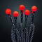 hellum Kugel Lichterkette mit Timer, LED Lichterkette innen mit 20 Rote LED Kugeln, Partybeleuchtung beleuchtet 190cm, Batteriebetrieben indoor für Party, Gerten, Weihnachten Dekoration, 521207