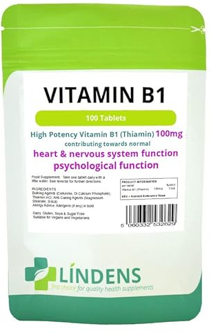 Lindens Vitamin B1 Thiamin 2-Pack 200 Tablets B 1 B-1 Thiamine Natural Quality