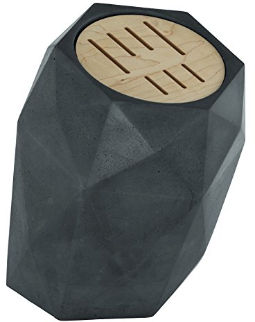 Kuhn Rikon 35019 MONUMENT Messerblock, Stein, Anthrazit, 20.8 x 16.5 x 24 cm