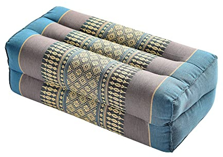 Yoga, Meditation, Kundalini und Pilates Kissen (Zafu) Block, Nackenrolle, Requisite 100% Bio Kapok-Füllung, Teal & Turquoise