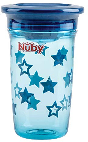 Nûby-Gobelet Magique 360° en Tritan-Bleu-300 ml-6 M Bleu
