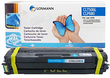 LOSMANN 1x Cyan Toner Kompatibel für Samsung CLT-506L CLT-C506L C506 für Samsung CLP-680 CLP-680DW CLP-680ND CLX-6260FD 6260FR CLX-6260FW CLX-6260ND CLX-6260 Premium Line Laserdrucker 3.500 Seiten