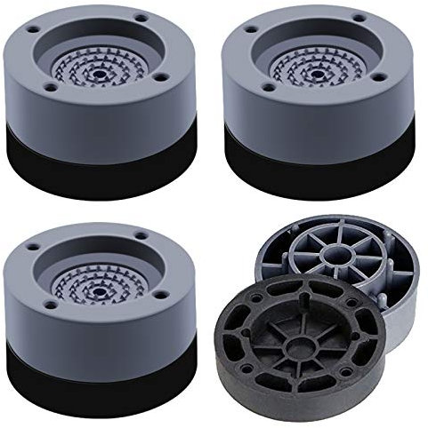 4 Pieces Washer and Dryer Anti-Vibration Pads Noise Reduction Washer Pedestals Washer Foot Pads Shock and Noise Cancelling Washing Machine Support for All Washing Machine (Gray)