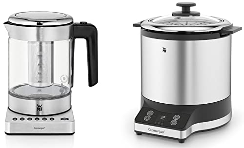 WMF Küchenminis 2 in 1 Vario Wasserkocher mit Temperatureinstellung, 1,0l, 1900 W & Küchenminis Reiskocher (220 W, mit Lunch-to-go-Box, Damfgarer, platzsparend, Innentopf mit To-Go-Deckel (1,0l))