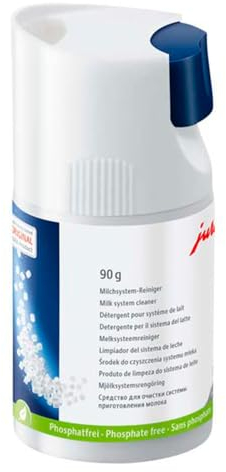 Jura Milchschaumreiniger 90g, Milchsystem-Reiniger Mini-Tabs, Originalflasche mit Dosiersystem