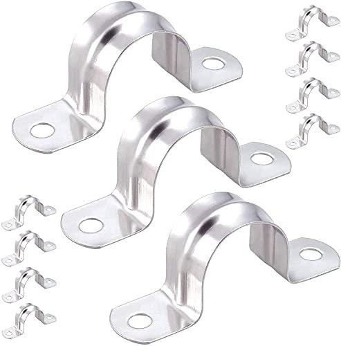 5pcs 3 inch Pipe Strap Clamp,2 Holes,304,U-Tube Strap Clamp,M75 U Bracket Tube Clip,Secures Conduit (internal diameter 75mm)