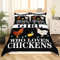 Bettwäsche-Set mit Huhn, 135 x 200, rustikaler Bauernhaus-Tierdruck, Bettbezug, Henne, Hahn, Huhn, Bettbezug für Mädchen, Teenager, Frauen, schwarz, weiß, weich, Tagesdecke
