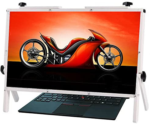 WEREW Laptop Screen Magnifier,Computer Screen Blue Light Blocker,Portable Computer Magnifying Screen for Laptop Ultra-Clear Blu-Ray 3X Magnifying Glass for Reading for Seniors Laptop Stand