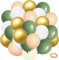 Grün Luftballons, 40 Stück Retro Grün Aprikose Latex Luftballons & Metallisch Gold Luftballons Geburtstagsdeko für Mädchen Jungen Birthday Hochzeit Babyparty Jubiläum Halloween Abschluss Babydusche