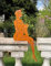 Gartenfigur Dame im Badeanzug sitzend für Kante 60x23cm Kantensitzer Edelrost Gartendeko Wetterfest Rost Metall Rostfigur Teich Deko Maritim Metallfigur