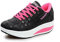 700-INK Damen Plateau Sneaker Outdoor Keilabsatz Freizeitschuhe Frauen rutschfest Wedge Wanderschuhe für Sport, Laufen - Rose 42