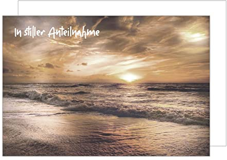 Edition Seidel Premium Trauerkarte mit Umschlag. Beileidskarte Trauer Karte in stiller Anteilnahme Meer Sonnenuntergang herzliches Beileid Abschied Teilnahme Mitgefühl (T950 SW022)