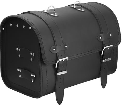 ORLETANOS Seitenkoffer Loki schwarz kompatibel mit Harley Davidson Softail Heritage Fat Bob Boy Low Rider Seventy-Two Trike Echtleder Ledertasche