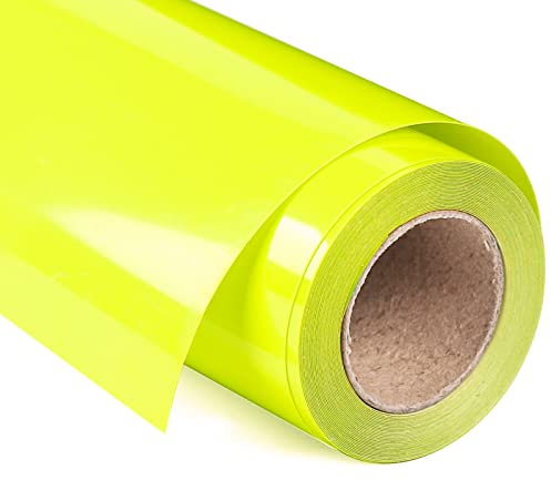 VINYL FROG Heat Transfer Vinyl Roll HTV Vinyl - 12 x12ft Neon Yellow Iron on Vinyl for T-Shirts, Heat Press Vinyl for DIY Craft Designs (Neon Yellow)