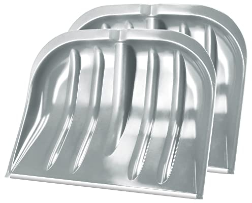 KADAX Schneespaten, 49 cm breit, Schneeschaufel ohne Stiel, Schneeschieber, Schneeräumer, Kunststoffschneeschaufel, Schneeschippe (2, Silber mit Alukante)