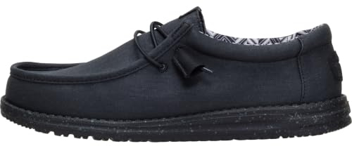 HEYDUDE Wally Stretch Canvas Herren, Slip on Schuhe | Klassisches Canvas-Obermaterial mit Easy-On-Schnürsystem, Gepolsterter Knöchelkragen und herausnehmbare Schaumstoffsohle