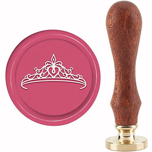 craspire Krone Wachssiegel Stempel Hochzeit Siegellack Stempel 30 mm/1.18 Zoll Abnehmbarer Messingkopf Siegelstempel Mit Holzgriff Für Geburtstag Hochzeitseinladungen Karten Geschenkverpackung