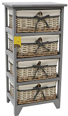 JVL Sherborne 4 Drawer Willow Storage Unit