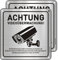 Achtung Videoüberwachung Schild mit DSGVO Hinweis, 15×15cm Videoüberwachung Schild Aluminium mit Selbstklebend 2St