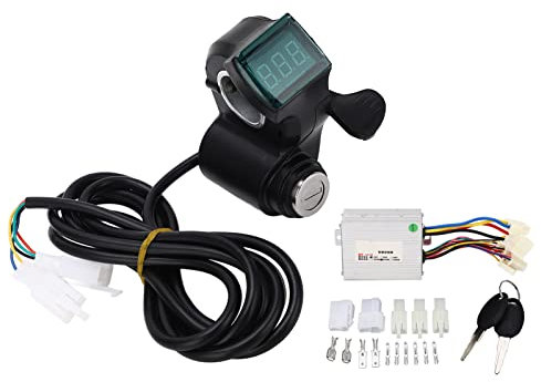 SPYMINNPOO Kit Controller Bici Elettrica, Controller Motore Spazzolato Bici Elettrica 24V 500W con Acceleratore a Pollice per Bicicletta Elettrica