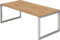 bümö höhenverstellbarer Schreibtisch R-Serie 200x100 cm in Asteiche, Gestell in Silber - großer PC Tisch für's Büro manuell höhenverstellbar, Computertisch verstellbar