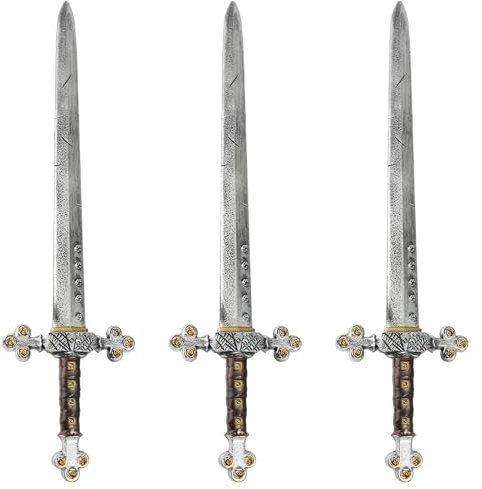 Adults Gladiator Sword - Pack of 3-29.5/75cm Roman Viking Barbarian Cosplay Fake Plastic Sword - Mens Womens TV/Film Game Warrior Historical Fancy Dress Costume Accessory