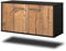 Lqliving Lowboard - Unterschrank New York City, Wandmontiert, Korpus: anthrazit matt, Front: Holz-Design Pinie (92x49x35cm), mit Metall Griffen, Made in Germany
