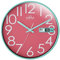 MPM Quality Design Wanduhr, Türkis/Pink, Datum-Anzeige, präzises Quarz-Uhrwerk, ∅ 305 mm, Moderne Wand-Deko für Wohnzimmer, Schlafzimmer oder Büro